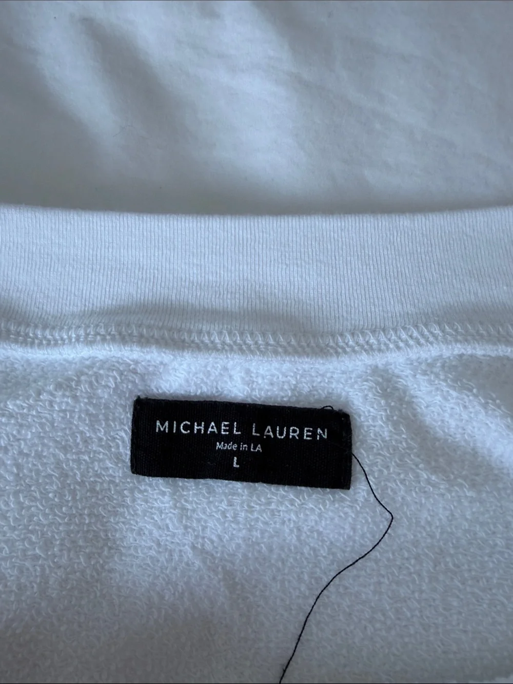 Michael Lauren White off shoulder Cropped Sweatshirt